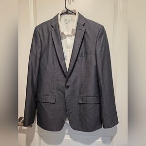 Zara Men One Button Blazer Cotton&silk